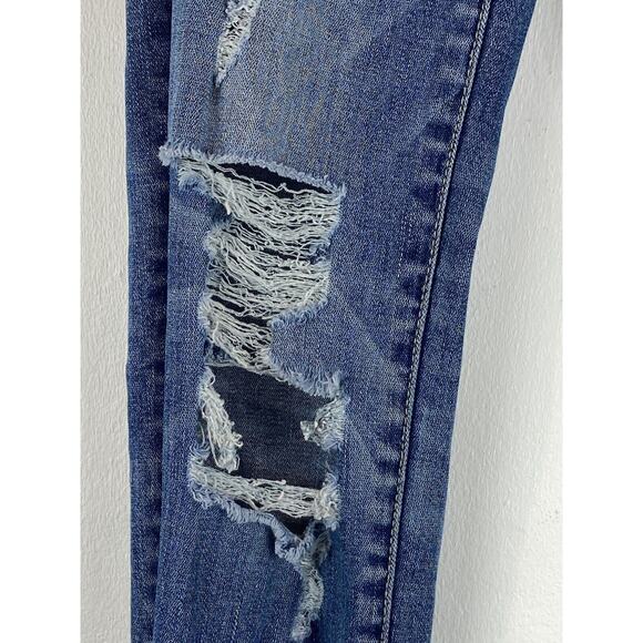 American Eagle Womens Stretch High Rise Distressed Blue Jegging Size 00 (1086) - Picture 5 of 16